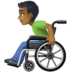 👨🏾‍🦽 man in manual wheelchair: medium-dark skin tone display on Facebook